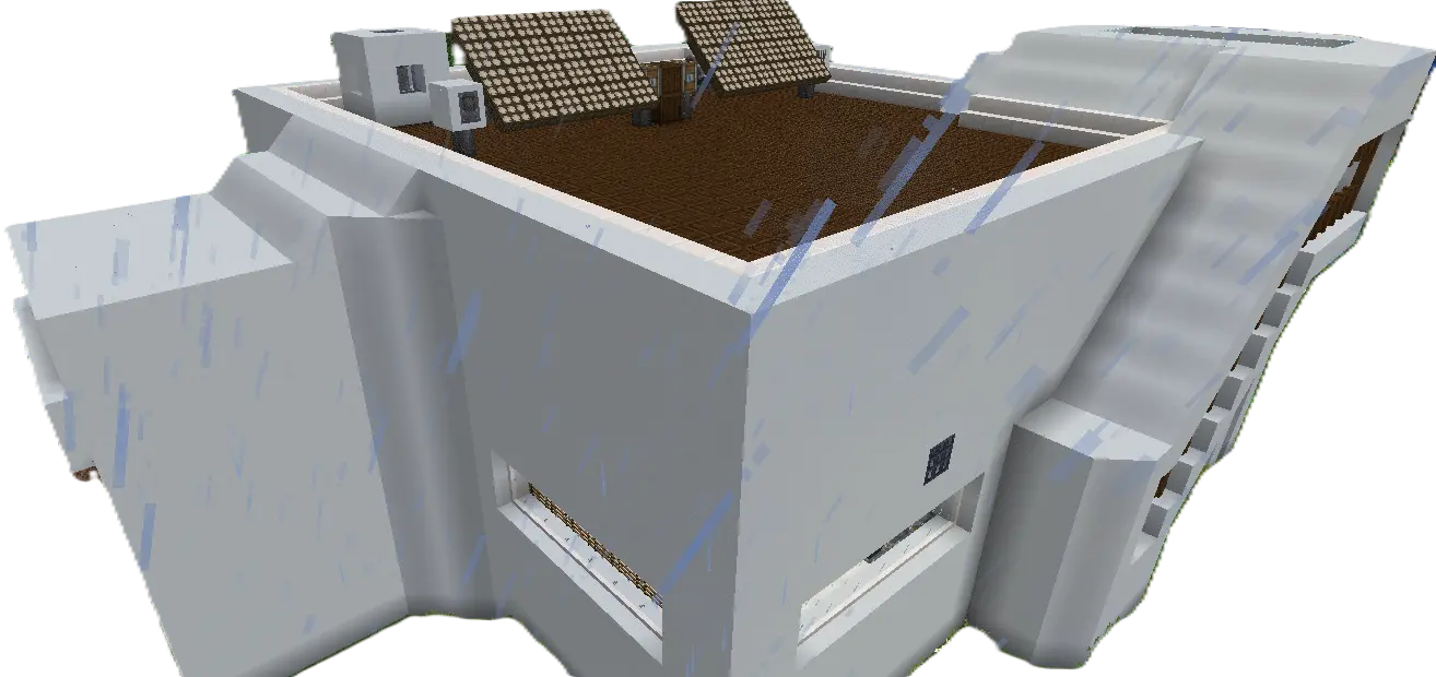 A photo of one of the two modern houses that comes with the modpack