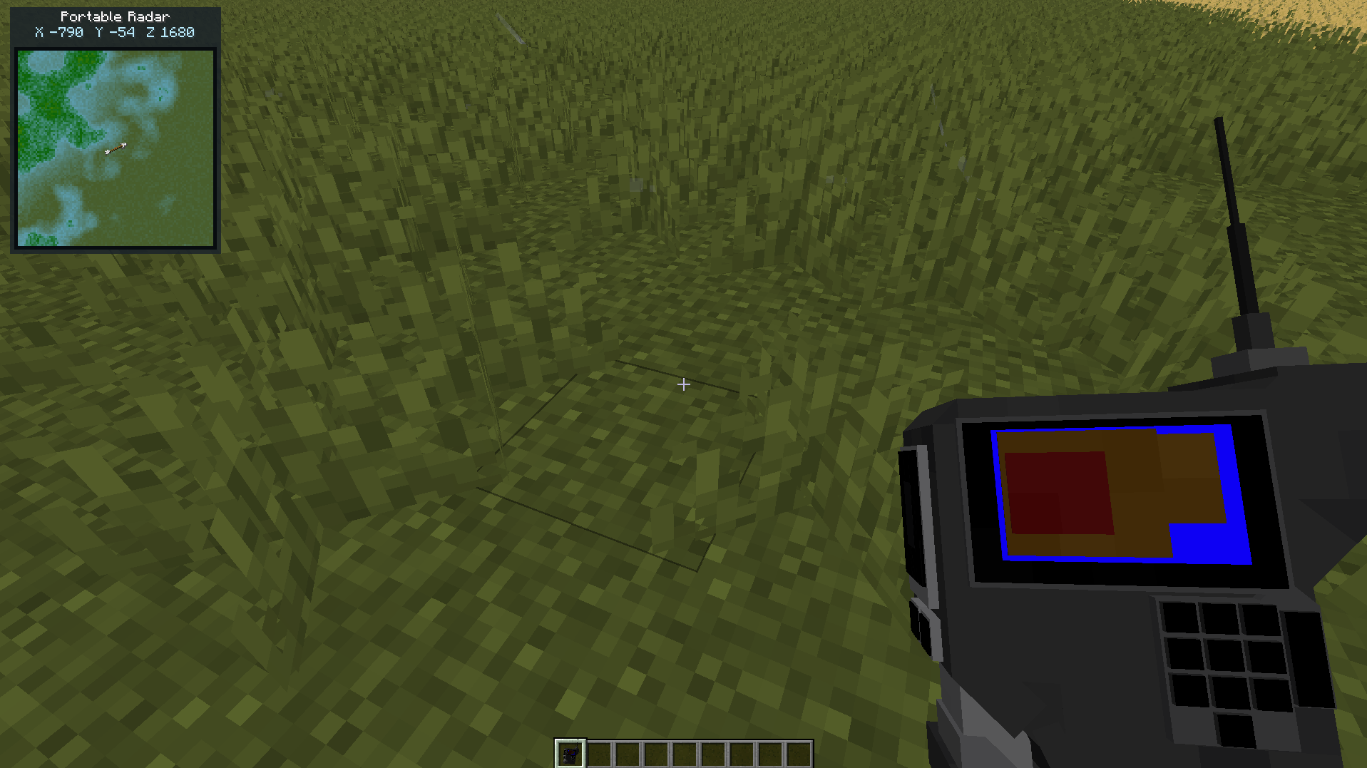 if you click wile holding the portabel radar it opens the large map but it also shows in the top left