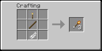 first craft recipe [feather,stick,torch]
