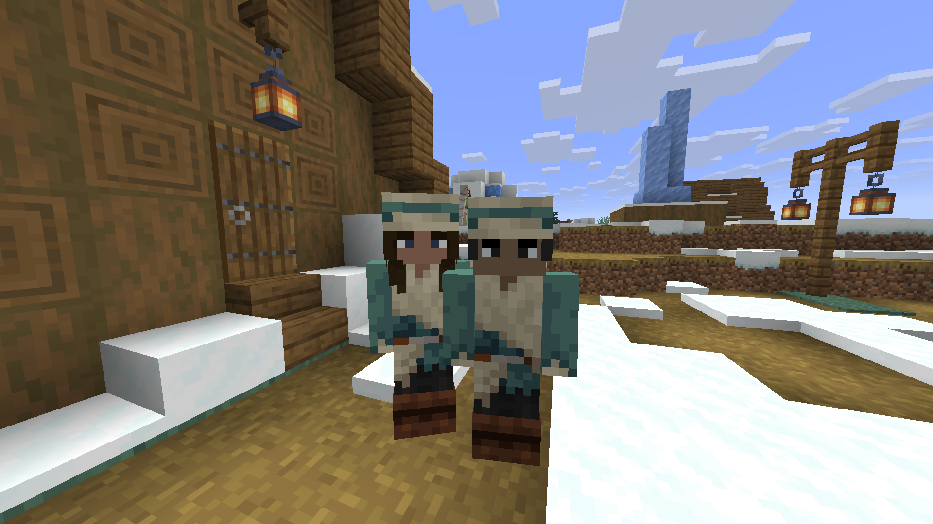 Villagers now look like players and change their outfit depending on their village and profession!