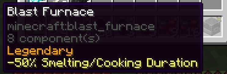 Legendary Blast Furnace (-50% Smelting/Cooking Duration)