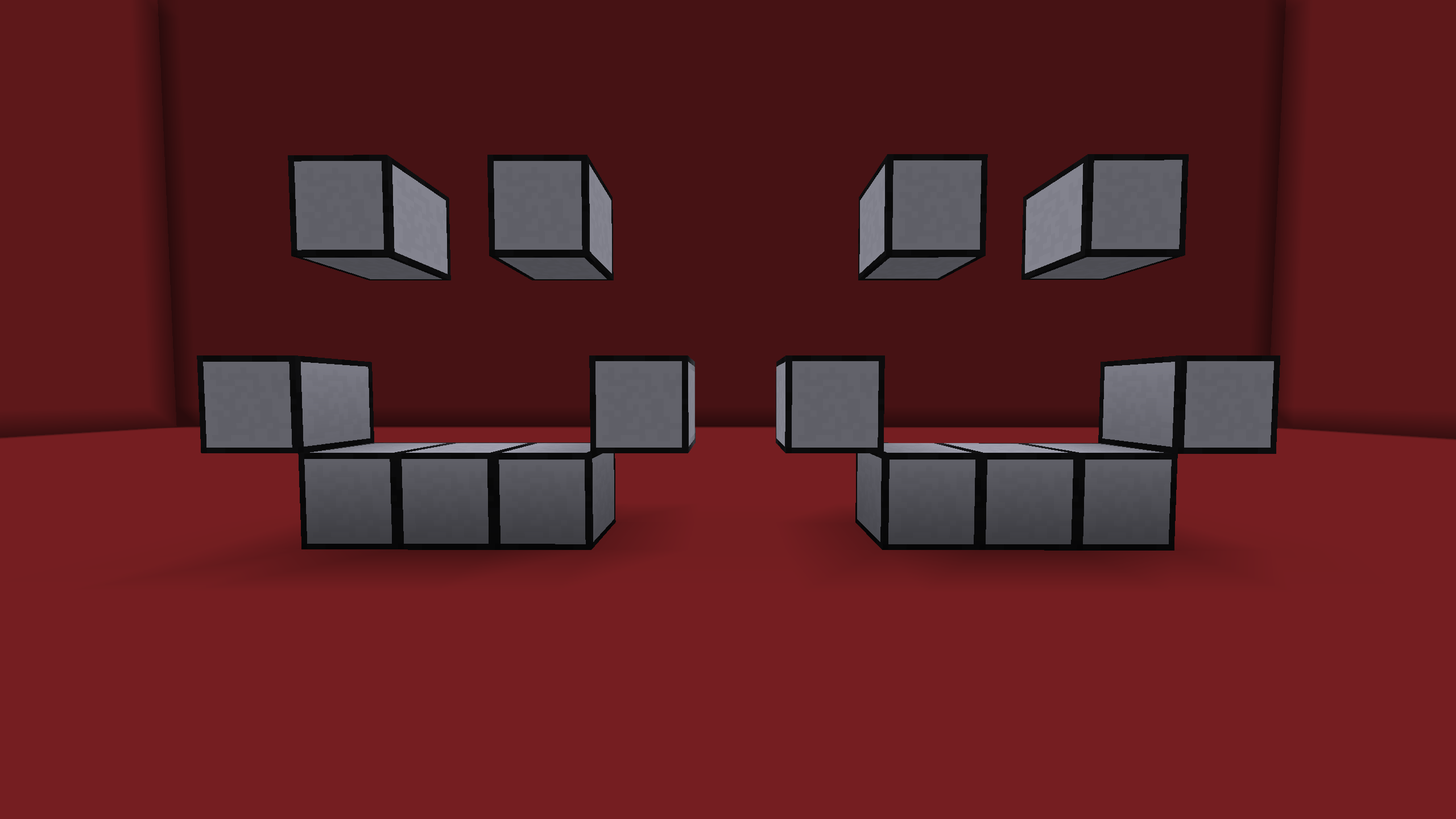 Dye Template Blocks arranged in two smiley faces
