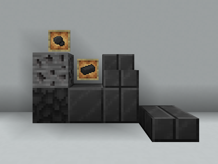 Screenshot of  all the steel blocks and items.