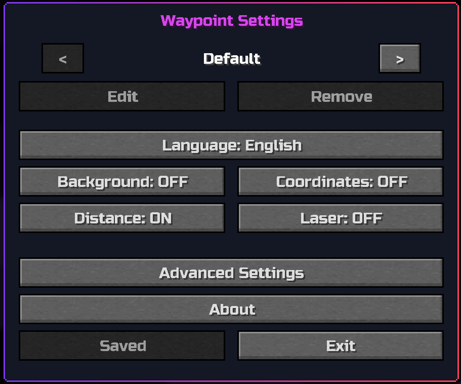 Waypoints Settings