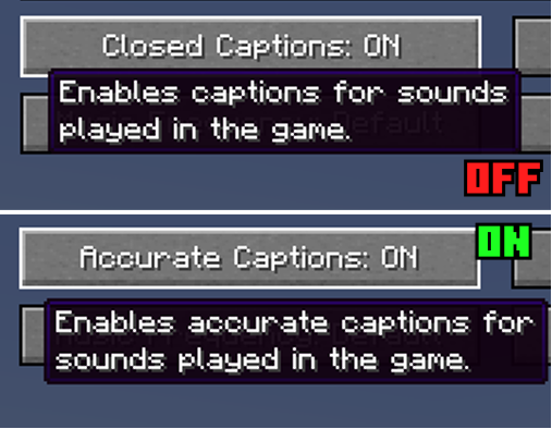 A graphic that compares the options button with and without the resource pack enabled