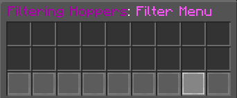 Filter Menu of a Hopper