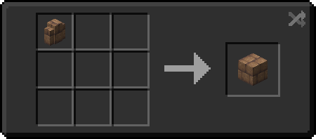 Image that shows how to craft wall back to a block