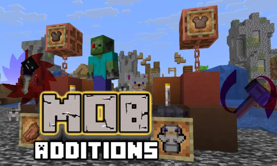 Mob Additions Logo with mobs