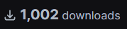 screenshot showing 1002 downloads on modpack