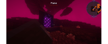 The nether, with biome text