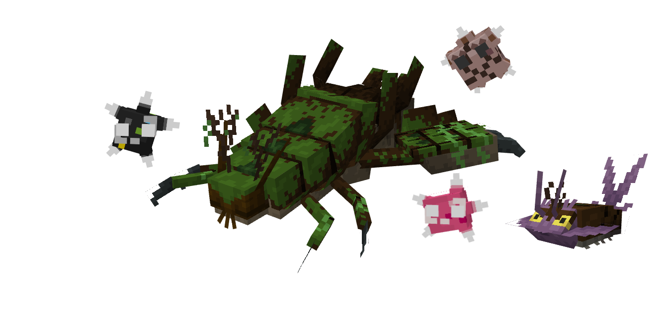 An image depicting wimpod-ultraspacebias, golisopod-ultravariant and a few different forms of minior