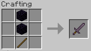 obsidian sword in crafting table