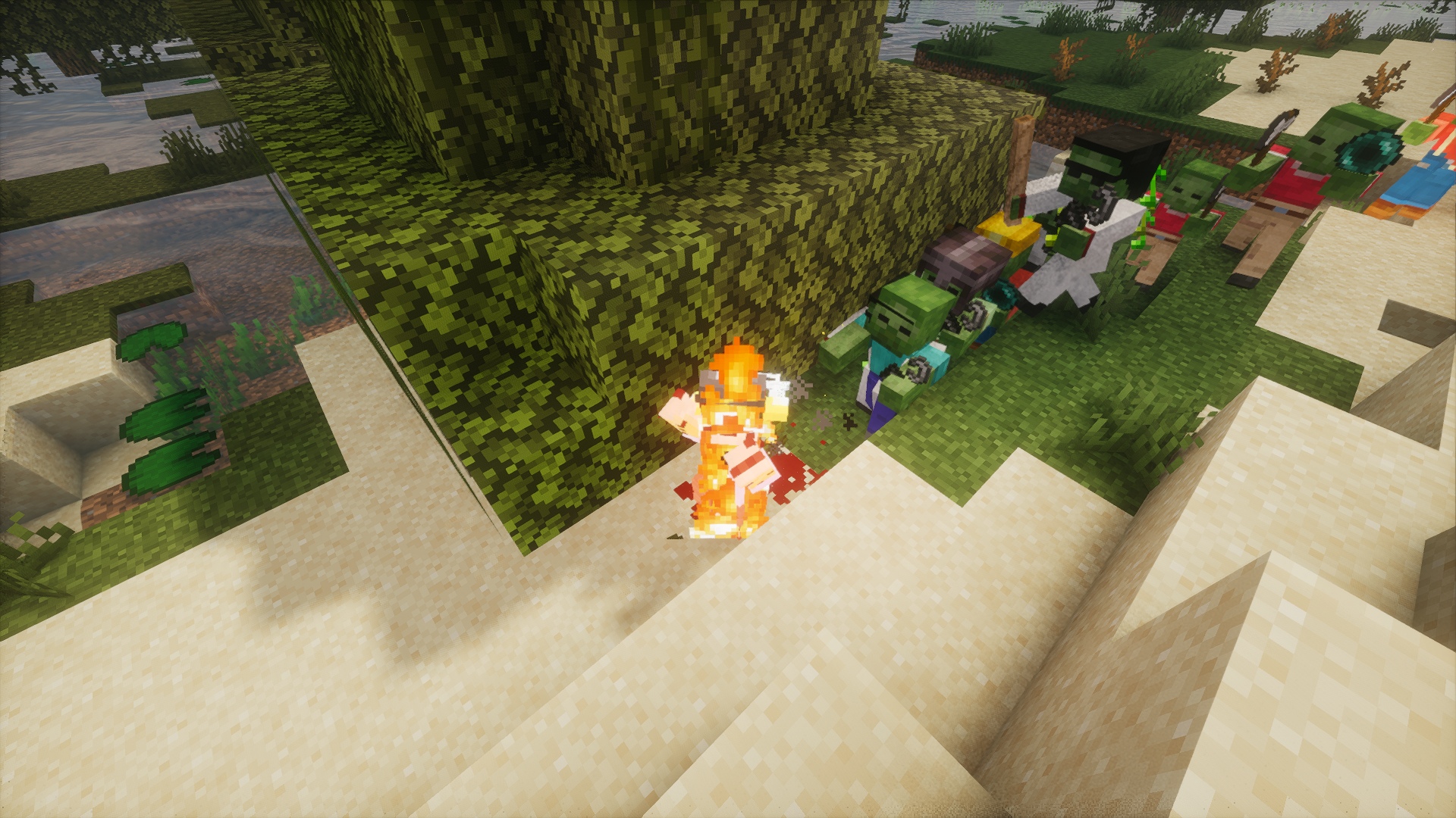 Zombies chasing player