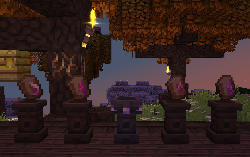 A set of 4 Arma Runes on pedestals, with one extra empty pedestal.