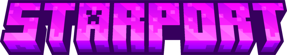A Minecraft-Like Logo that says Starport