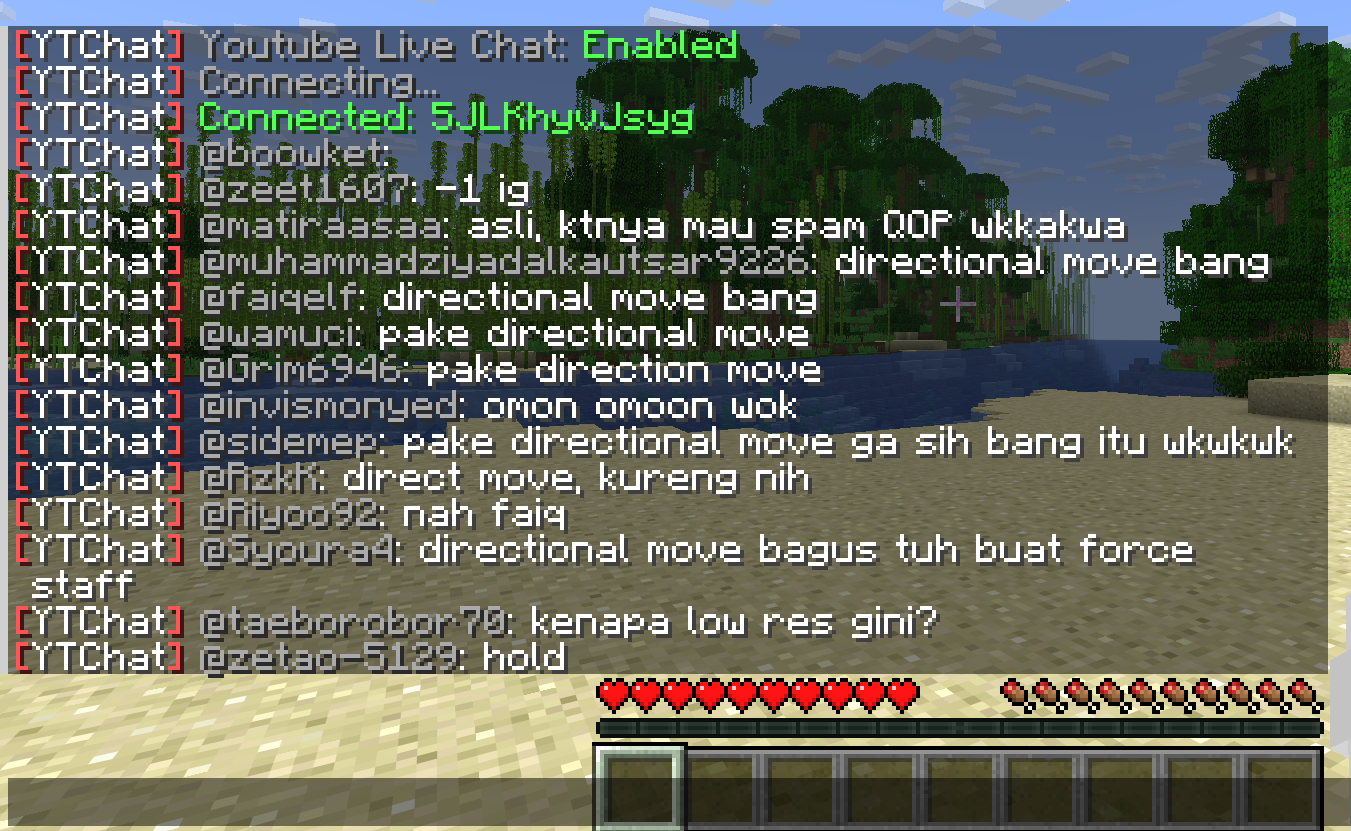 YouTube Live Chat in game