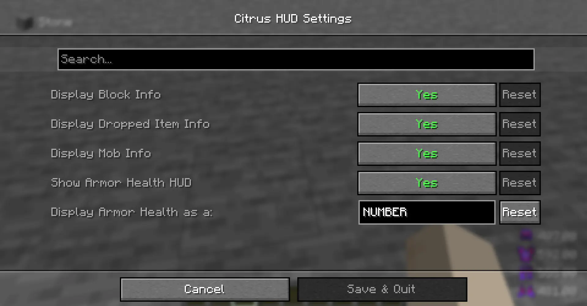 Citrus settings page