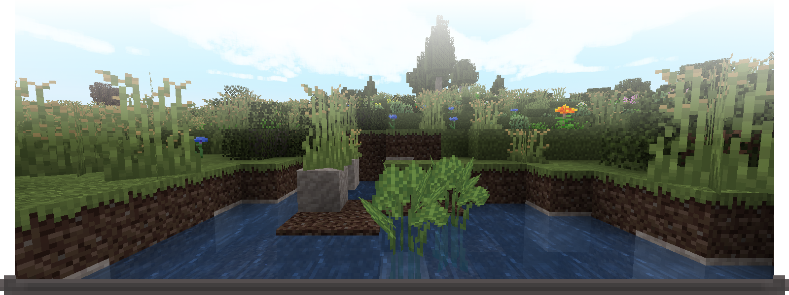 A pond in a grassy field header image.