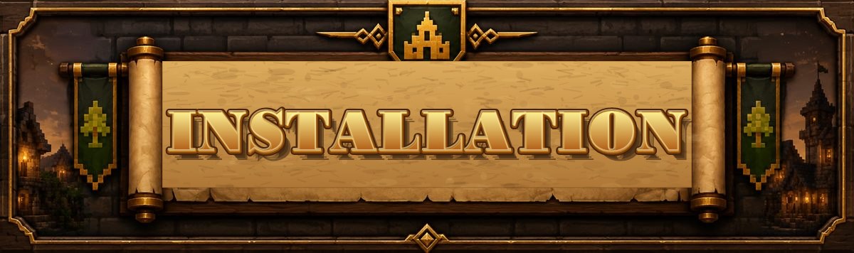 Towny-Themed Banner with the Text "INSTALLATION".