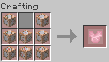Crafting recipe of the rose-gold chestplate without ingots in the inventory.