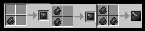 Crafting recipes for the flint plates. 1 Flint, 2 Flint, and 3 Flint Respectivley.