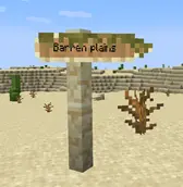 A sandstone sign post in the desert