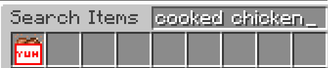 Item in the search bar