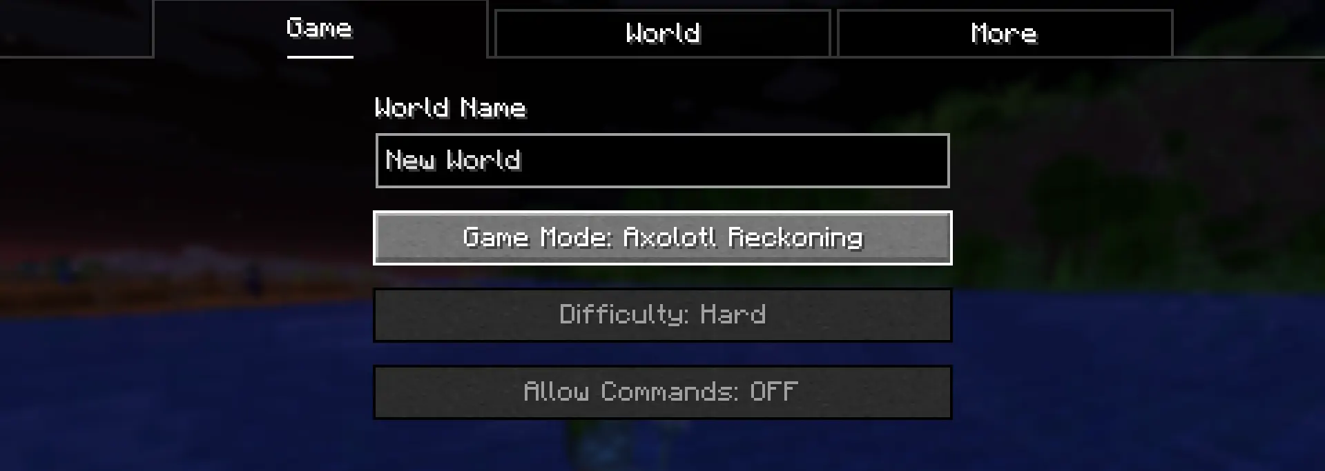 Creating an Axolotl Reckoning world