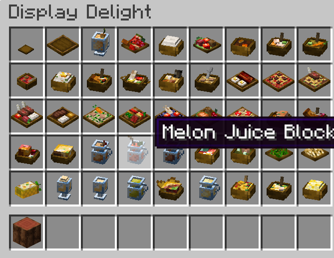 Foods in the creative inventory