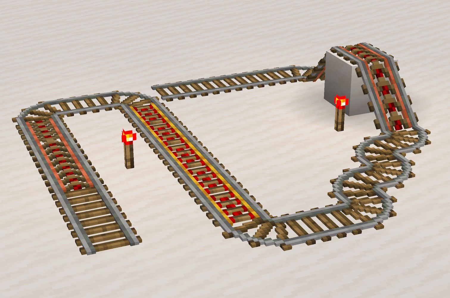Copper rails fit perfectly with 3D rails from Vanilla Tweaks
