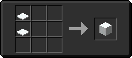Image that shows how to craft snow back to snow block.