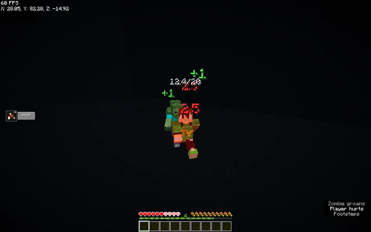 Showcase of the new target lock system displaying the exact numeric health, alongside the new animated floating damage numbers.