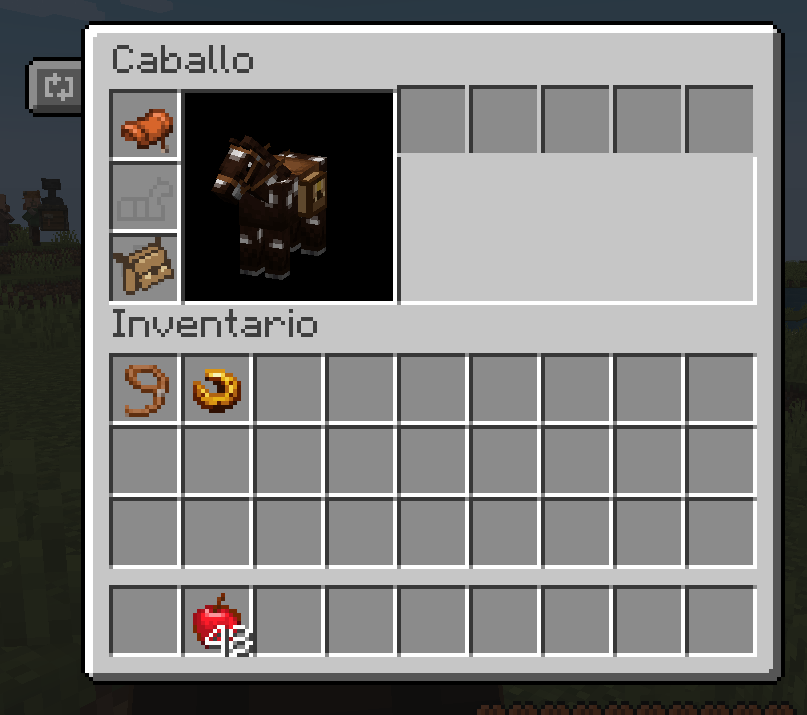Horse GUI with a saddlebag equiped