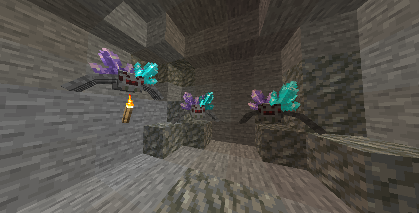 Three Crystalline Spiders in a cave