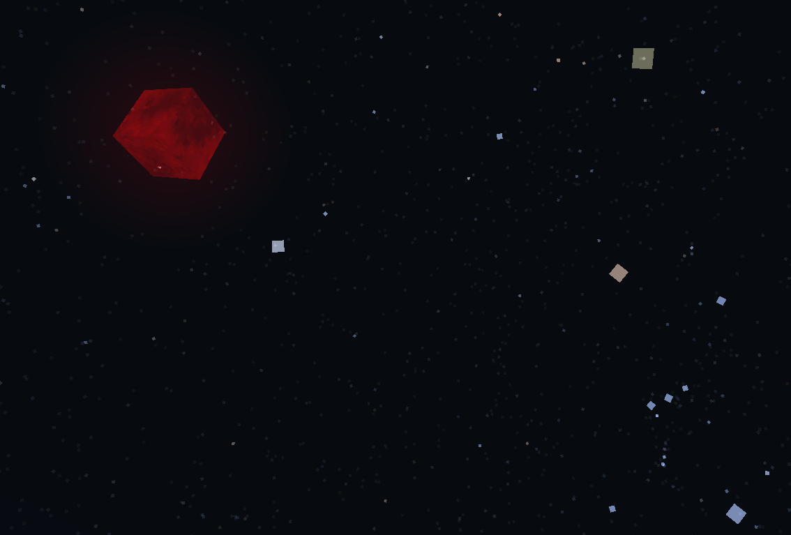 A red 3d moon, demonstrating compatibility with mods.