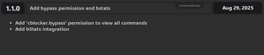1.1.0 Add bypass permission and bstats