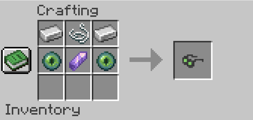 Left-Right, Top-Bottom: iron ingot, string, iron ingot, eye of ender, amethyst shard, eye of ender
