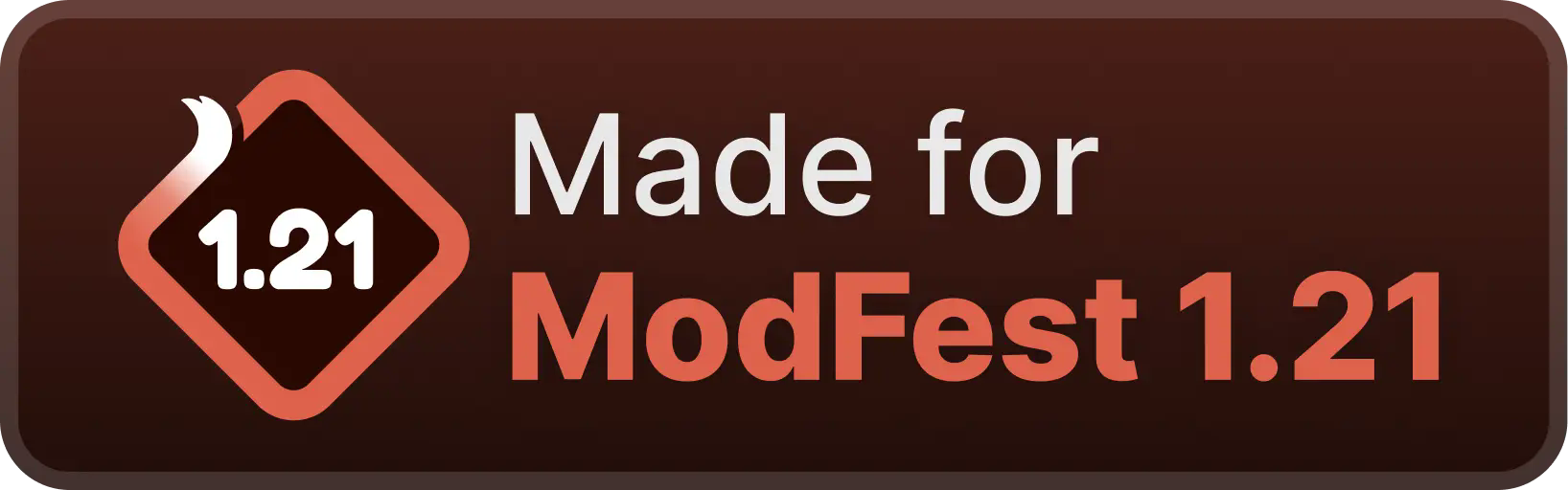 A banner saying "Made for ModFest 1.21". It features the ModFest 1.21 icon, which has a fox tail