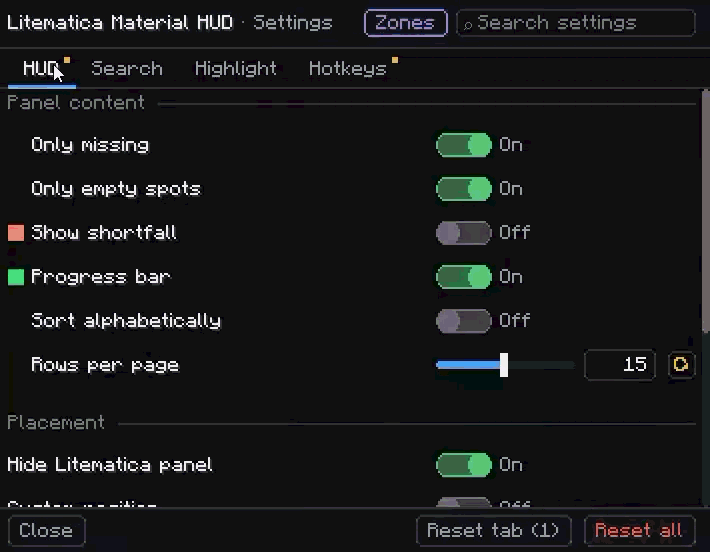 Settings