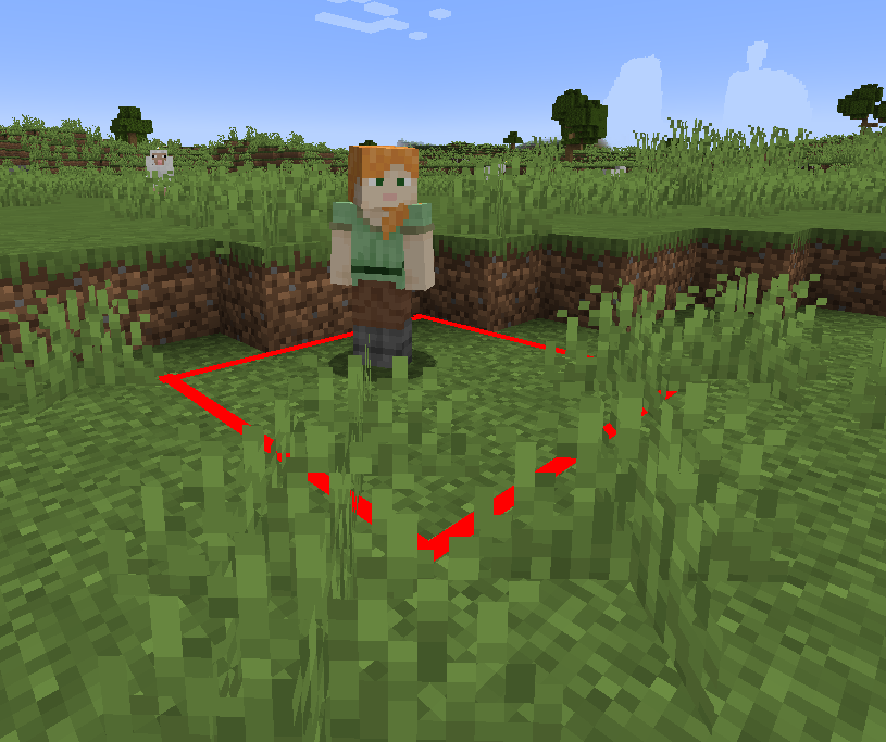 Player standing in a red border