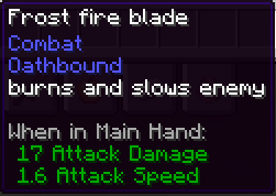 frost fire blade stats