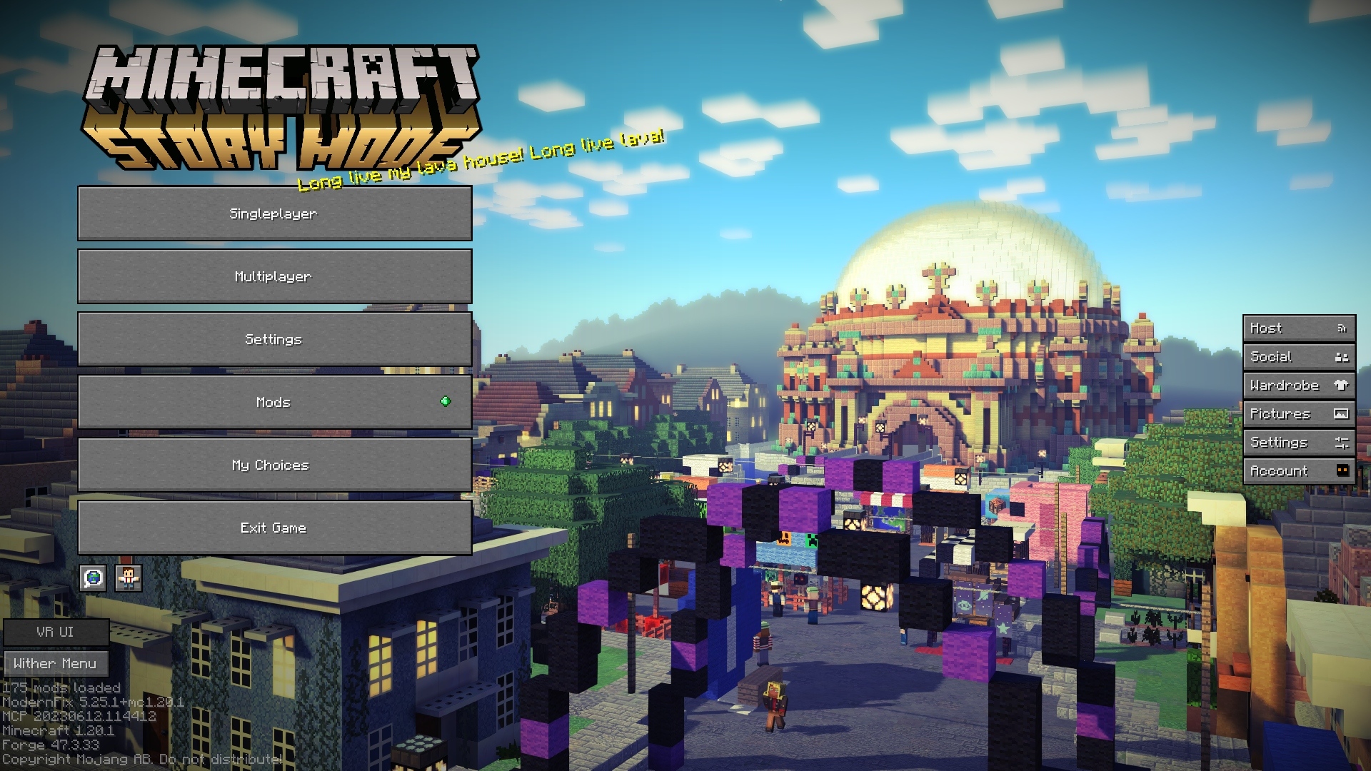 Custom made Minecraft Story Mode main menu by me!