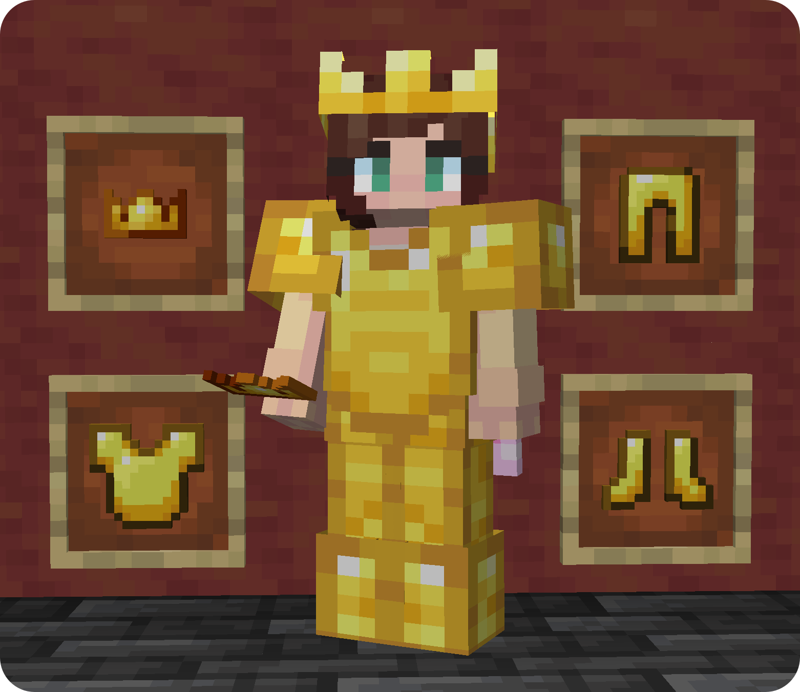 Golden crown w/ golden armor