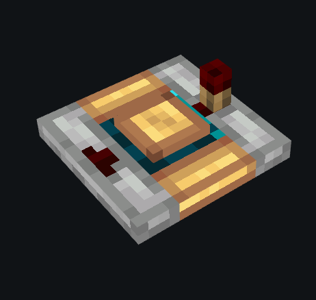 Close up of Analog Computator. Looks similar to the other Redstone Components, like Comparator and Repeater