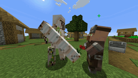 Villager healing iron golem