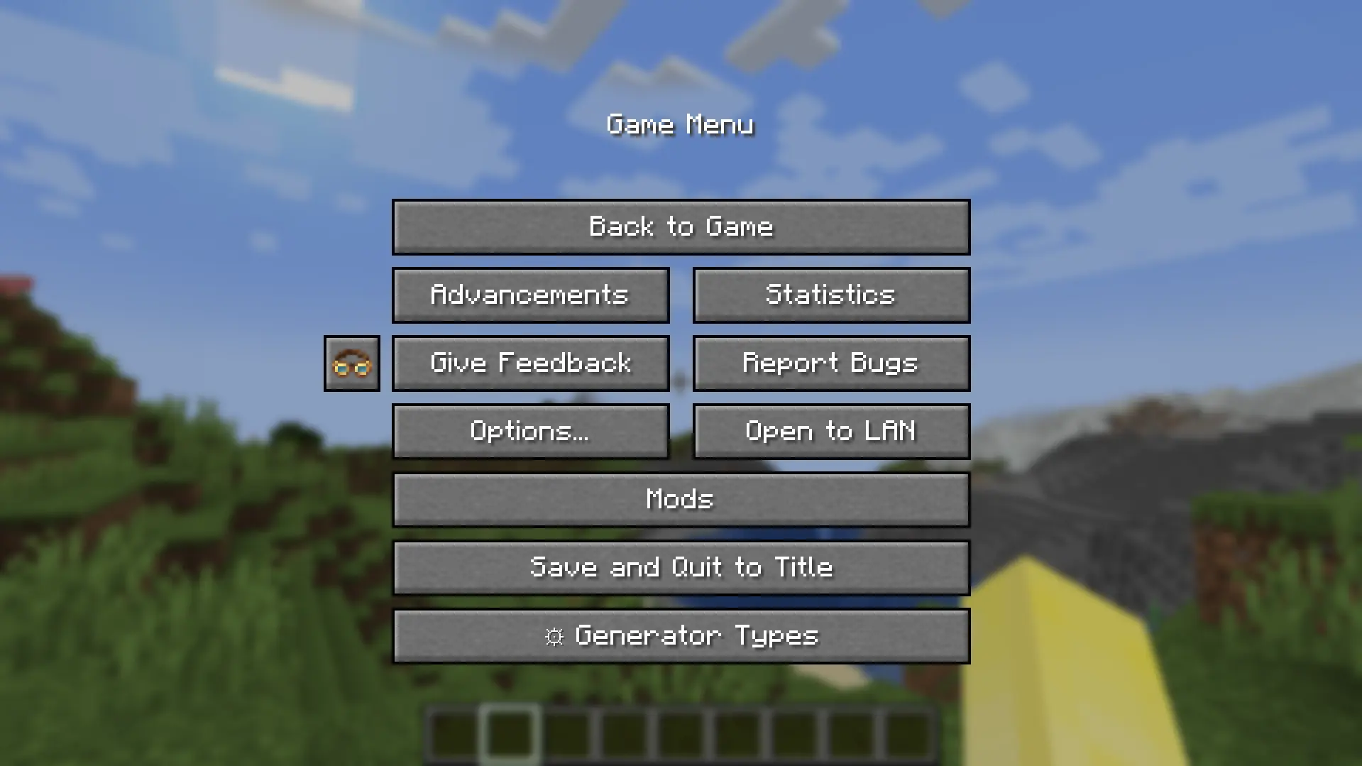 Pause screen