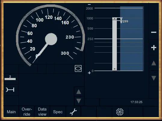 A Overlay witha speedmometer and a track status overview