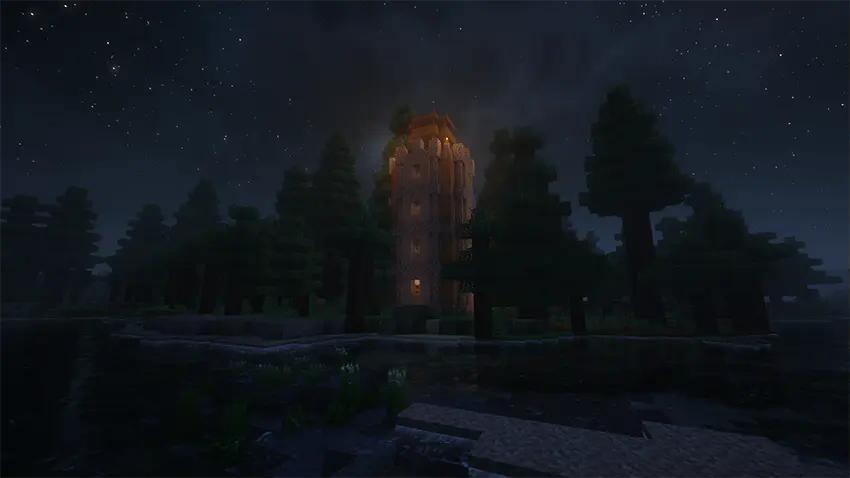The Redstone Tower with Shaders