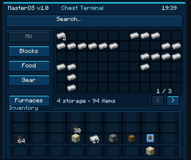 Chest terminal gui