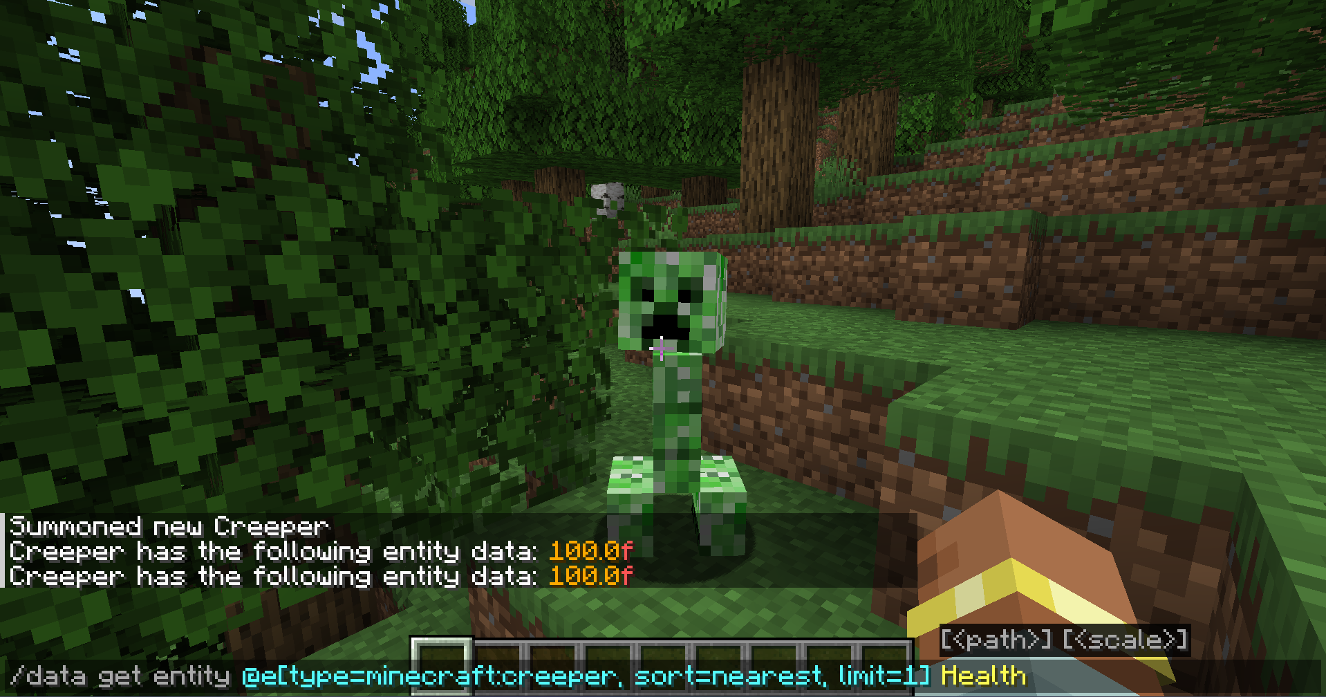 Creeper has spawned with 100 health